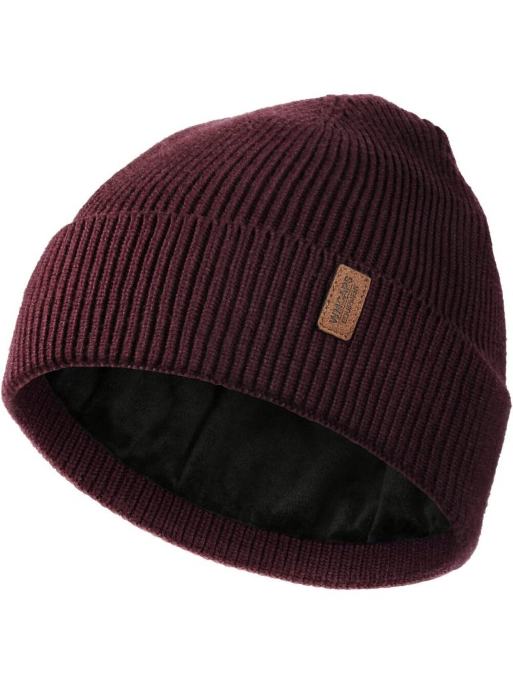 Unisex Maroon Red Winter Beanie For Soft Fleece Lined Knit Ski Hat Warm Cap